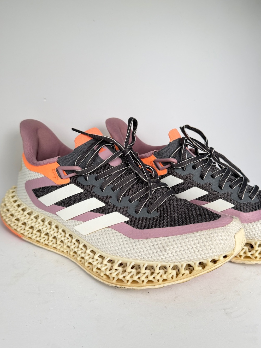 adidas Women’s Gray, Pink & Orange 4D Athletic Running Shoes